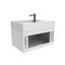 Castello Usa Amazon 30-inch White Right Vanity Set with White Top and Gold Handles CB-MC-30W-GLD-2056R-WH - alternate 6